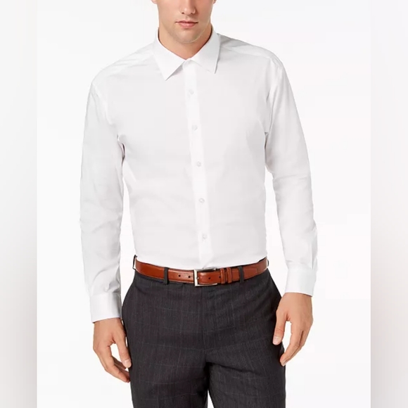 Alfani Men's Regular Fit 2-Way Stretch Performance Solid Dress Shirt Size Small - Picture 2 of 5